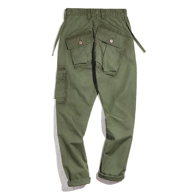 Solid Army Green Cargo Pants