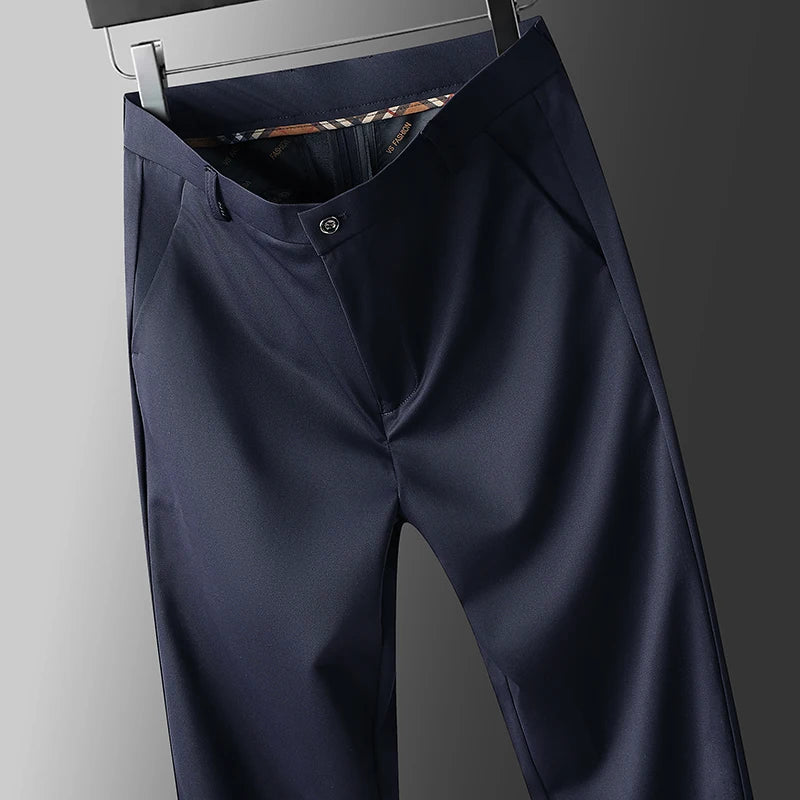 Casual Elastic Solid Striaght Pants