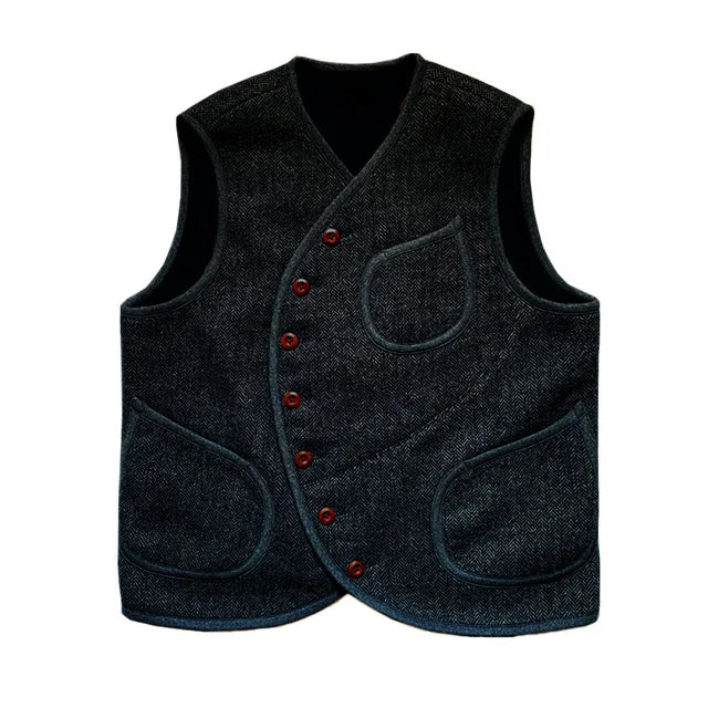 Herringbone Wool Steampunk Vest