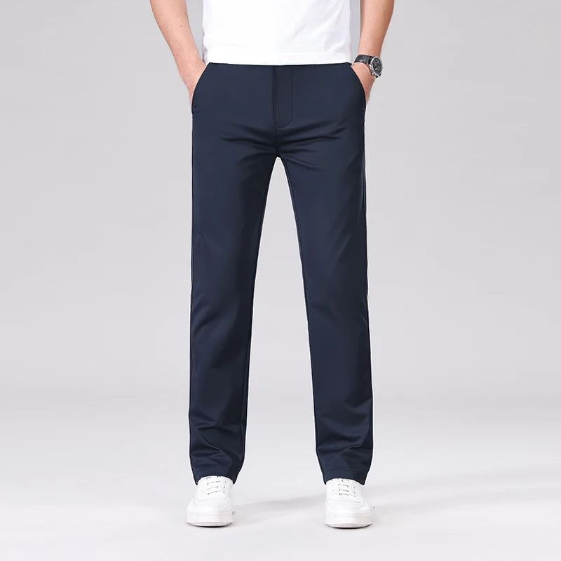 Classic Style Straight Solid Pants
