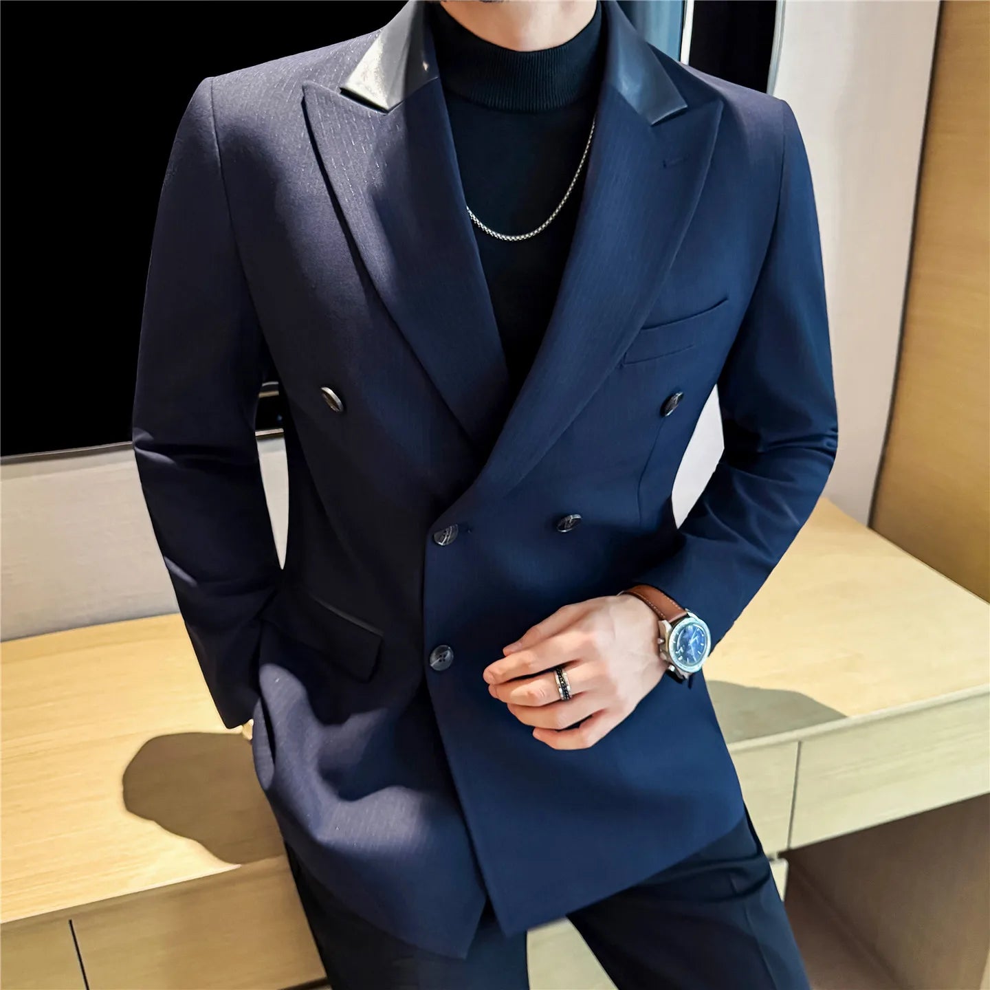 Double-Breasted Structured Blazer