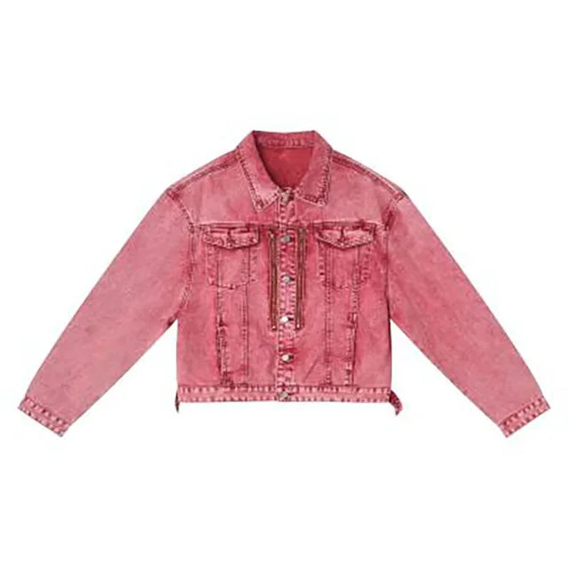 Pink Washed Retro Loose Jacket