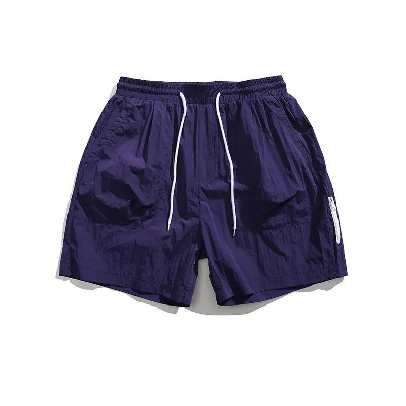Solid Simple Drawstring Casual Jogger Shorts