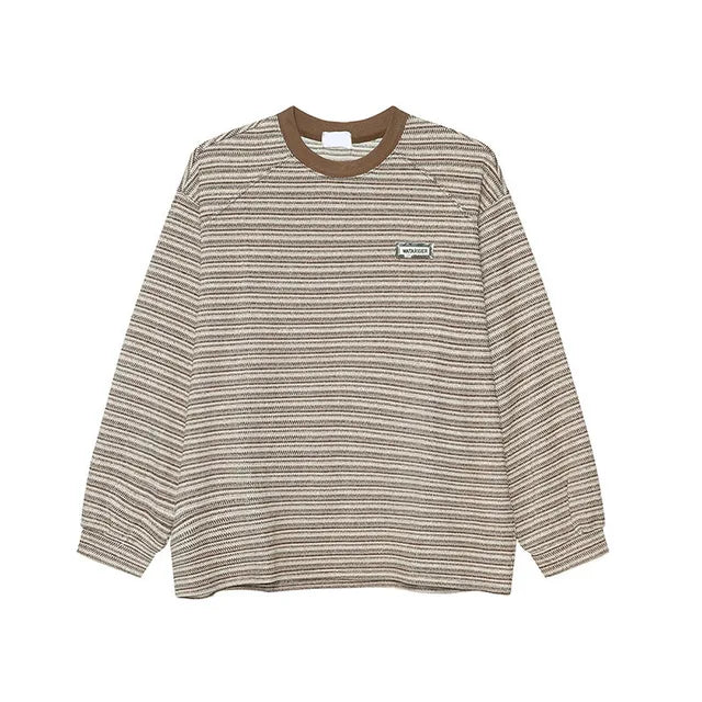 Stripe O-Neck Long Sleeved T-Shirt