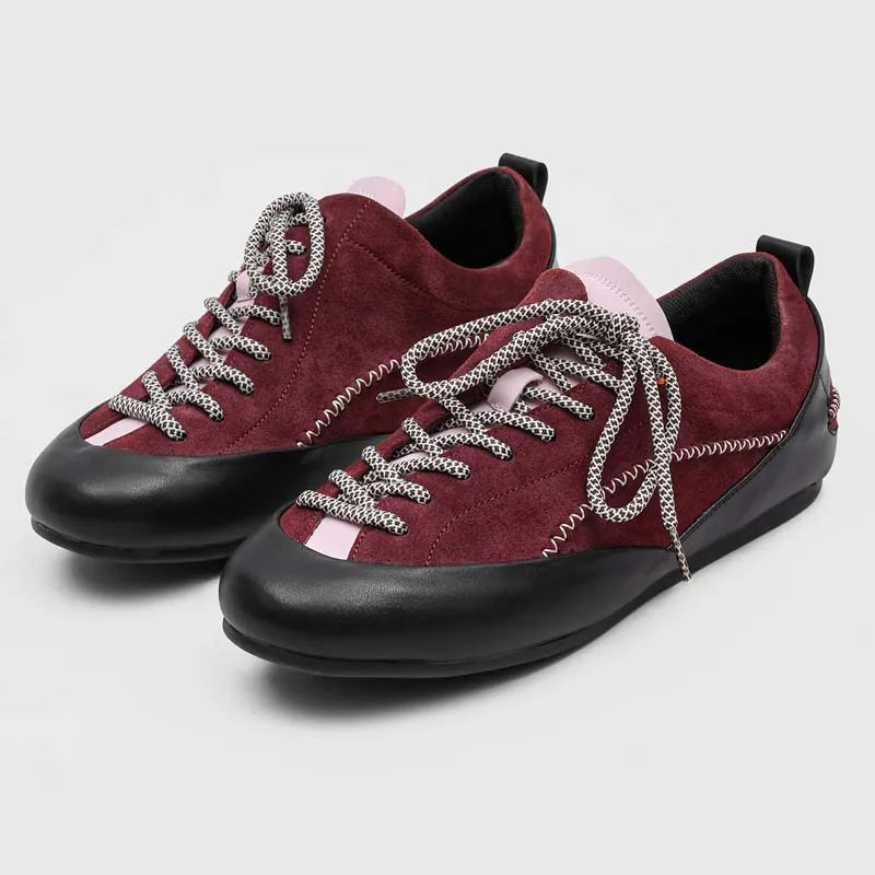 Faux Nubuck Solid Lace-Up Sneakers