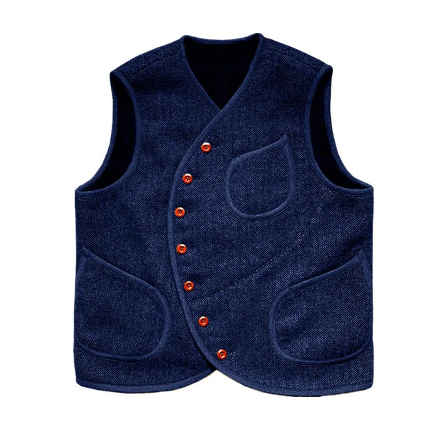 Herringbone Wool Steampunk Vest