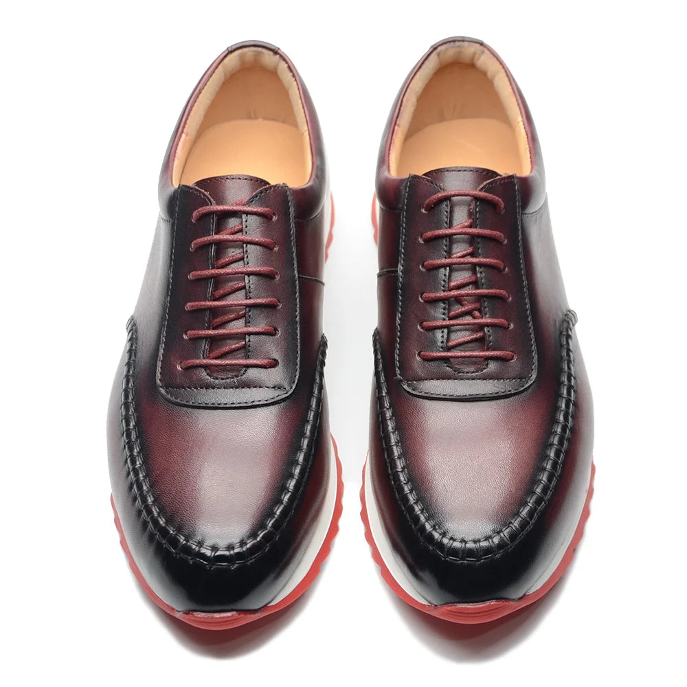 Men's Stitches Lace-Up Leather Casual Shoes
