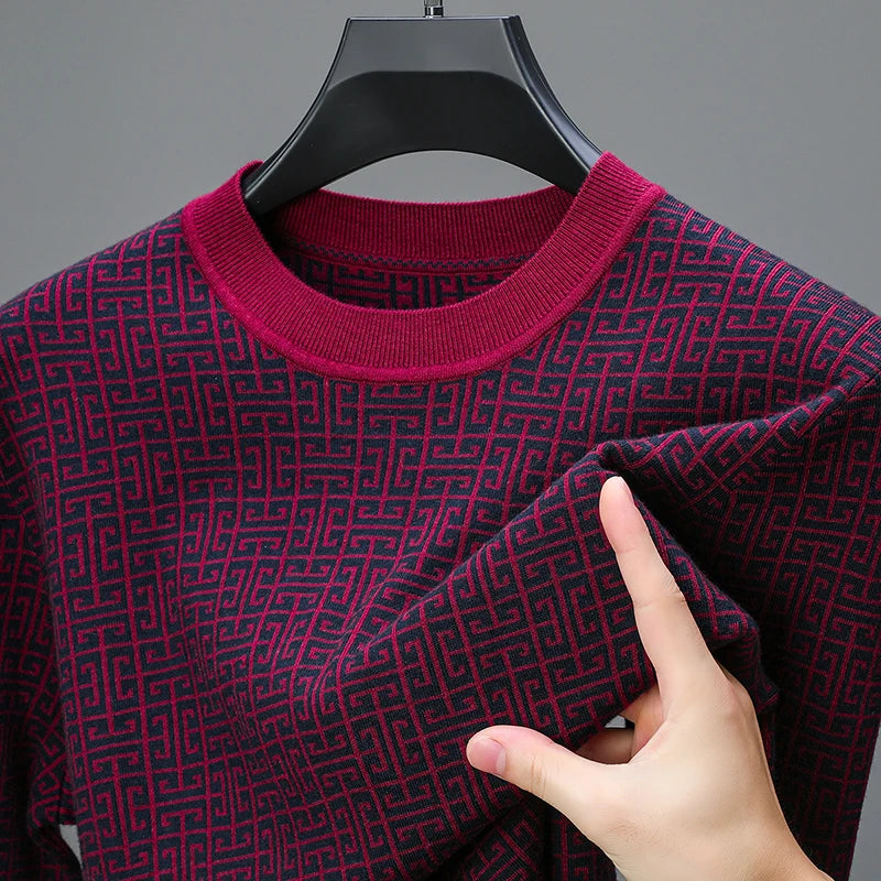 Wool Knitted Delicate Jacquard Sweater
