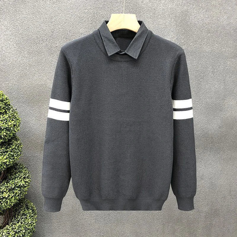 Smart Casual Turn-Down Collar Sweater