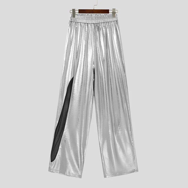 Mesh Spliced Hollow Casual Pants