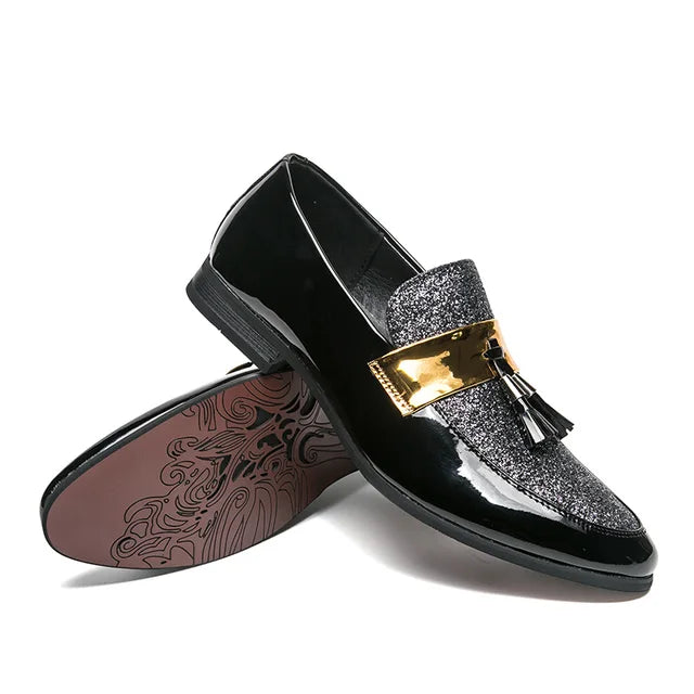 Luxury Patchwork Tassels PU Loafers