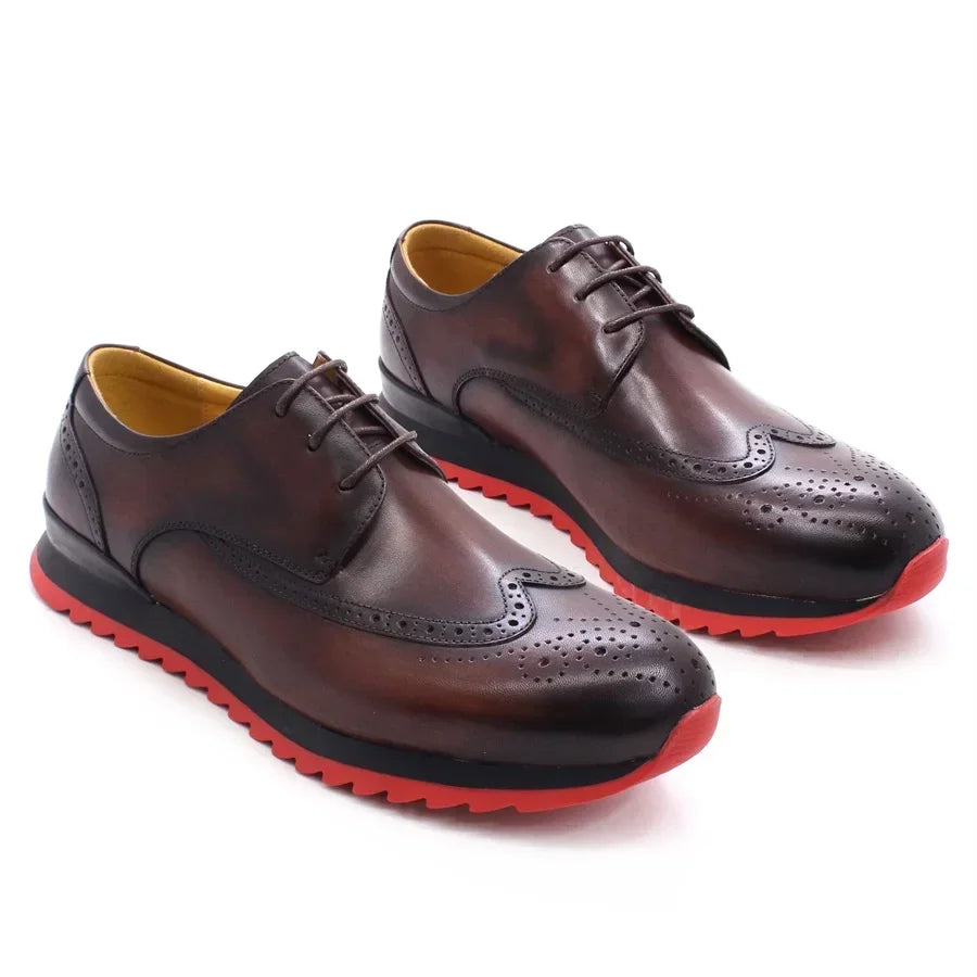 Wingtip Leather Brogue Style Shoes