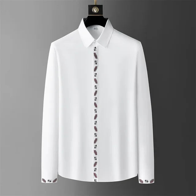 Casual Simple Embroidery Solid Shirt