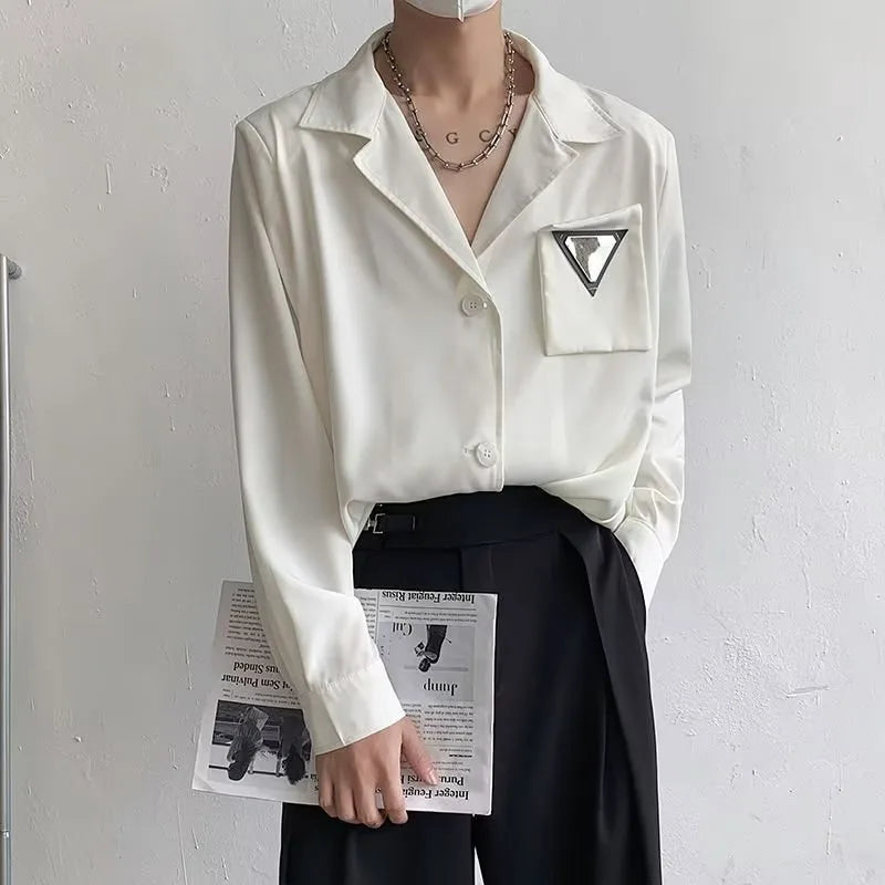 Cuban Collar Casual Oversized Shirt