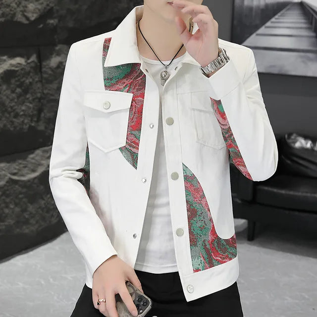 Jacquard Patchwork Polyester Jacket