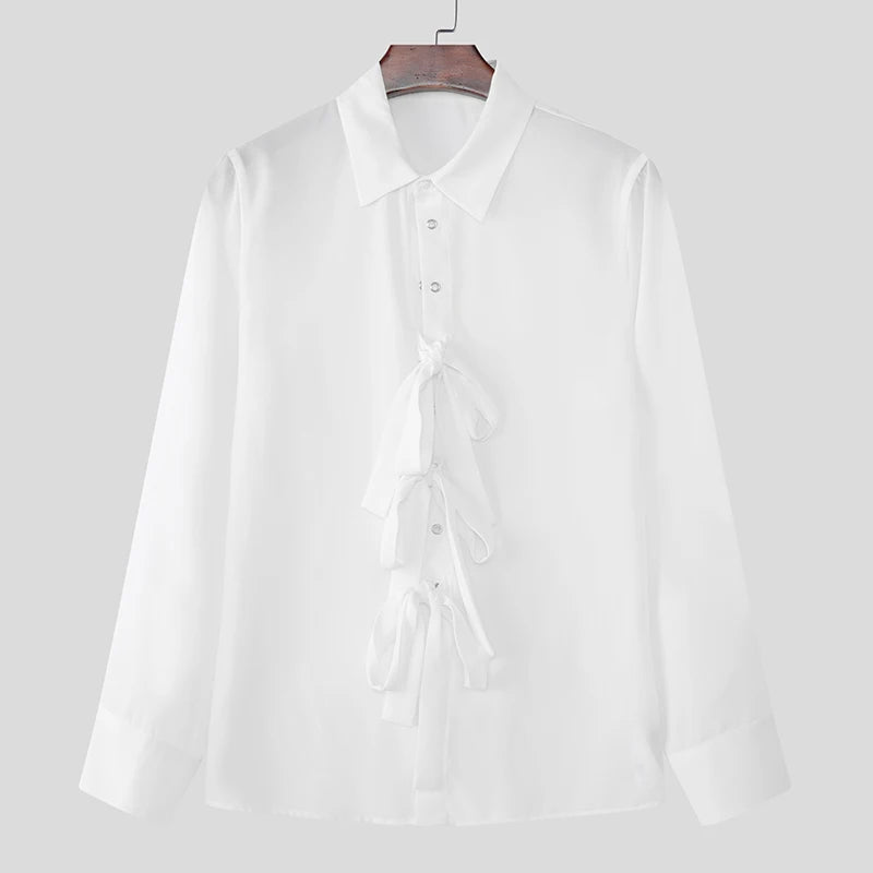 Long Sleeve Bowknot Button Shirt