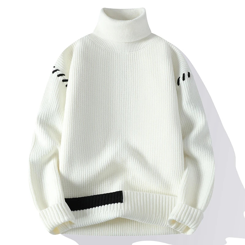 Casual Outside Stitched Turtleneck Sweater