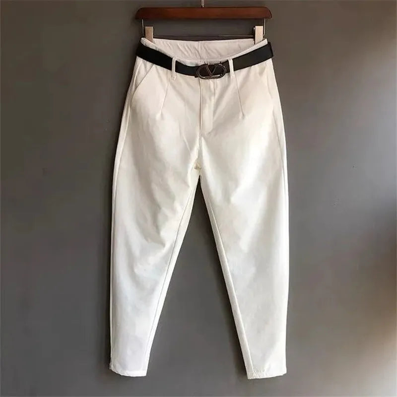 B&W Solid Slim Elastic Pants