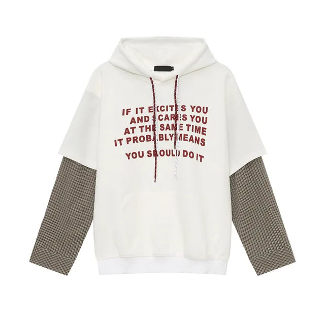 Drawstring Letter Printing Hoodies
