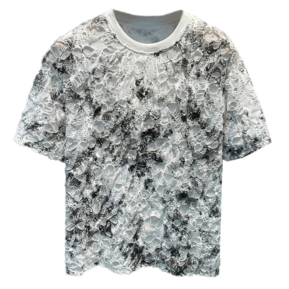 Casual Tie-Dye Ripped T-Shirt