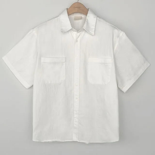 Solid White Short Sleeve Shirt