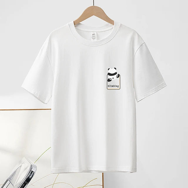 Cartoon Panda Soft Cotton Polyester T-Shirt