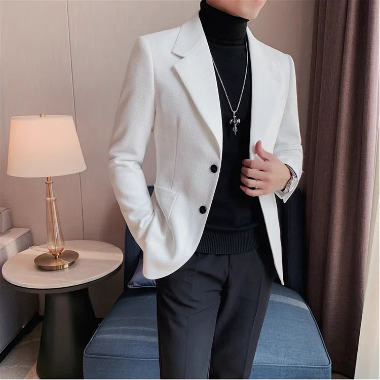 Stylish Textured Tuxedo Blazer
