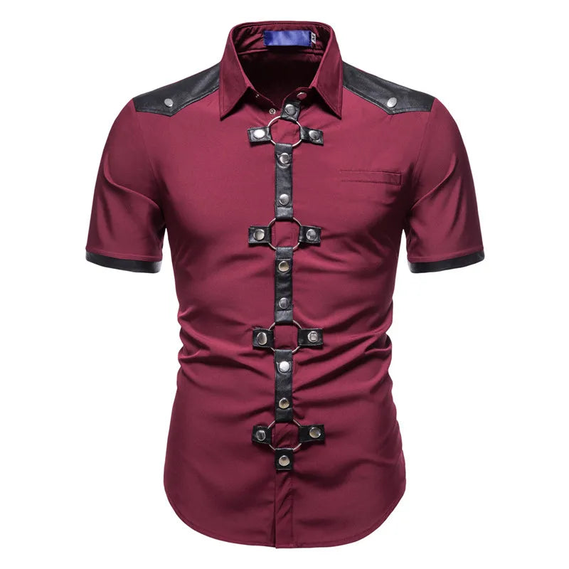 Gothic Rivet Short Sleeve Men's Shirt