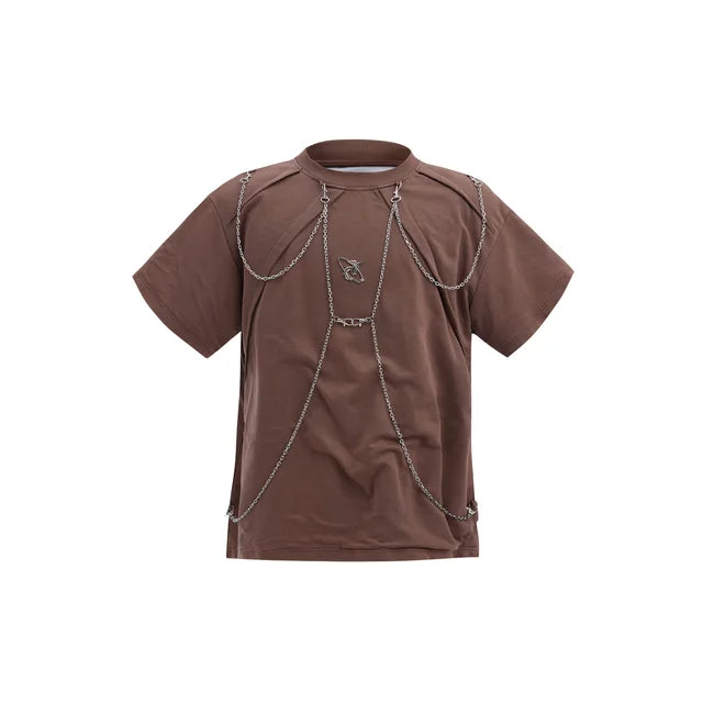 Metal Chain Worn-Out T-Shirt