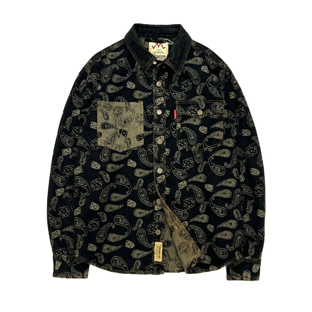 Fashionable Retro Paisley Pattern Shirt