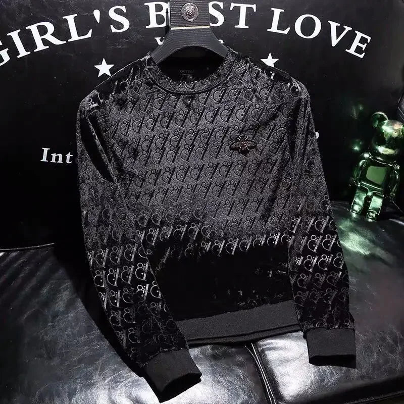 Jacquard Long-Sleeved Men's Sweater