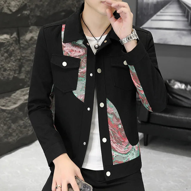 Jacquard Patchwork Polyester Jacket