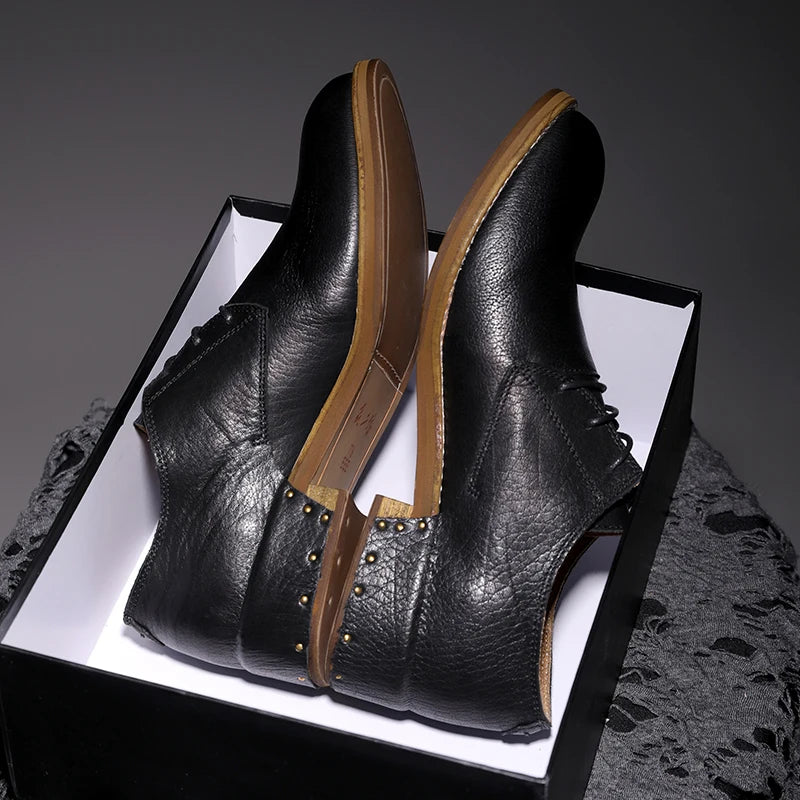 Goodyear-Welted Vintage Leather Derby Shoes