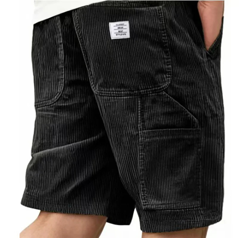 Casual Corduroy Loose Style Shorts