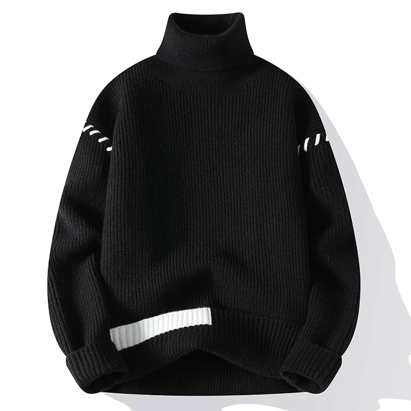 Casual Outside Stitched Turtleneck Sweater