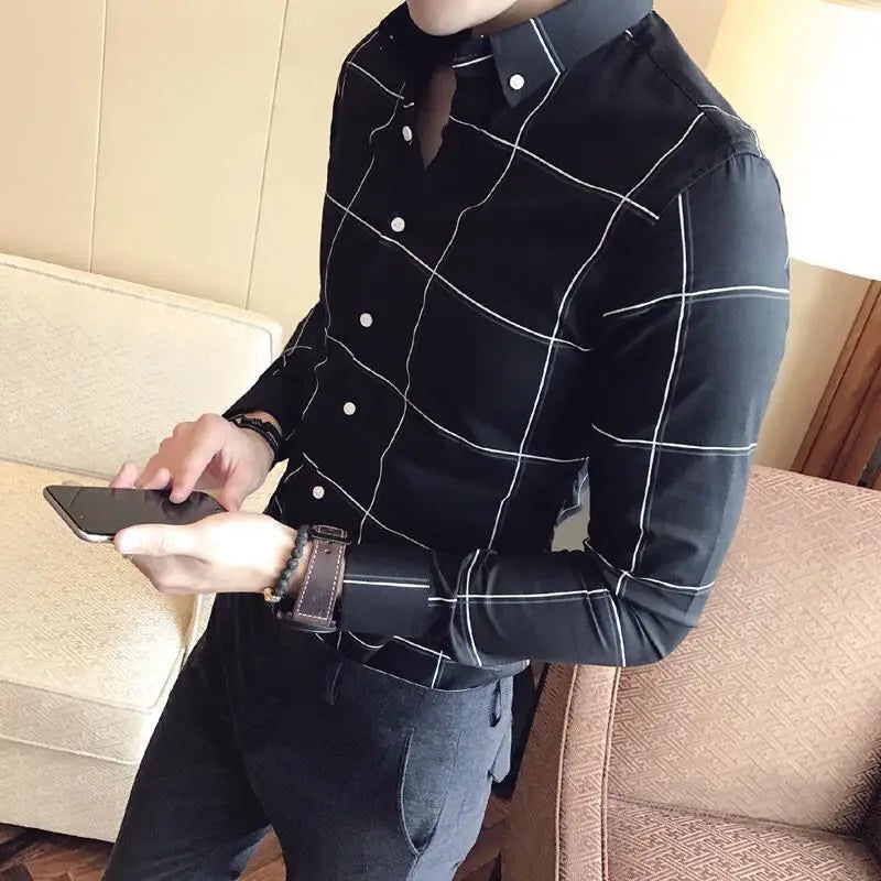 Square Lines Longe Sleeve Shirt