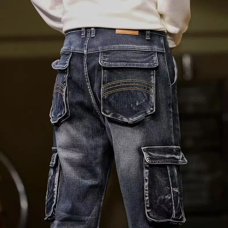 Vintage Loose Multi-Pockets Jeans