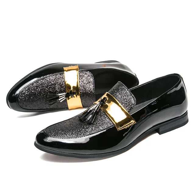 Luxury Patchwork Tassels PU Loafers