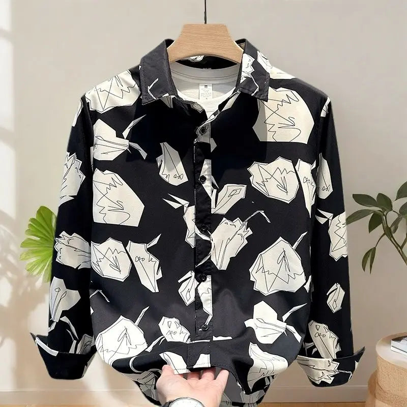 Black Fashion Geometric Printed Shirt