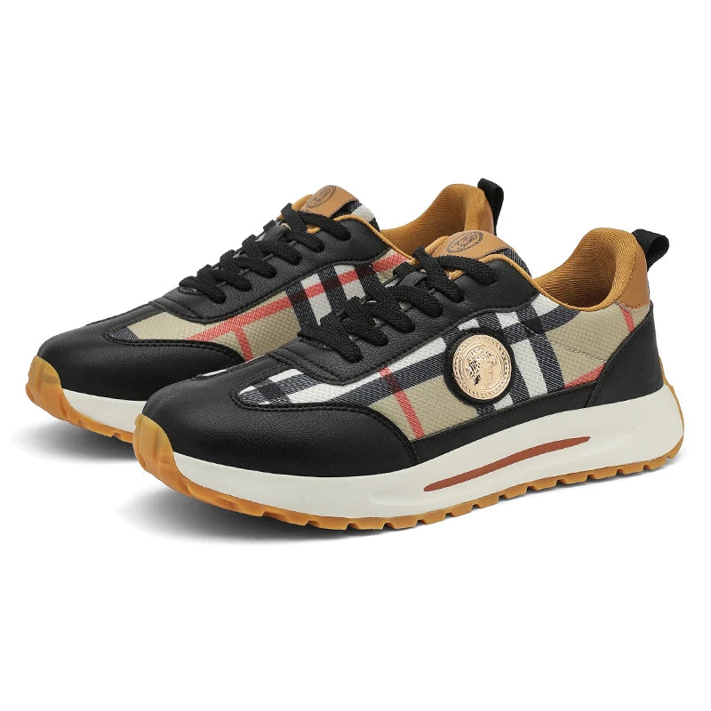 Monarch Plaid Street Style Sneakers