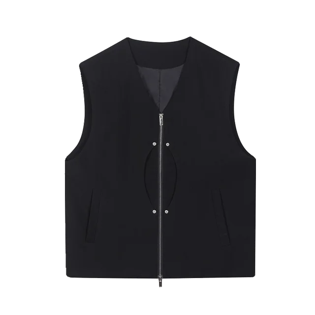 Casual Pocket Simple Zipper Vest