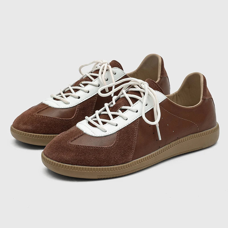 Clean Contrast Lace-Up Sneakers