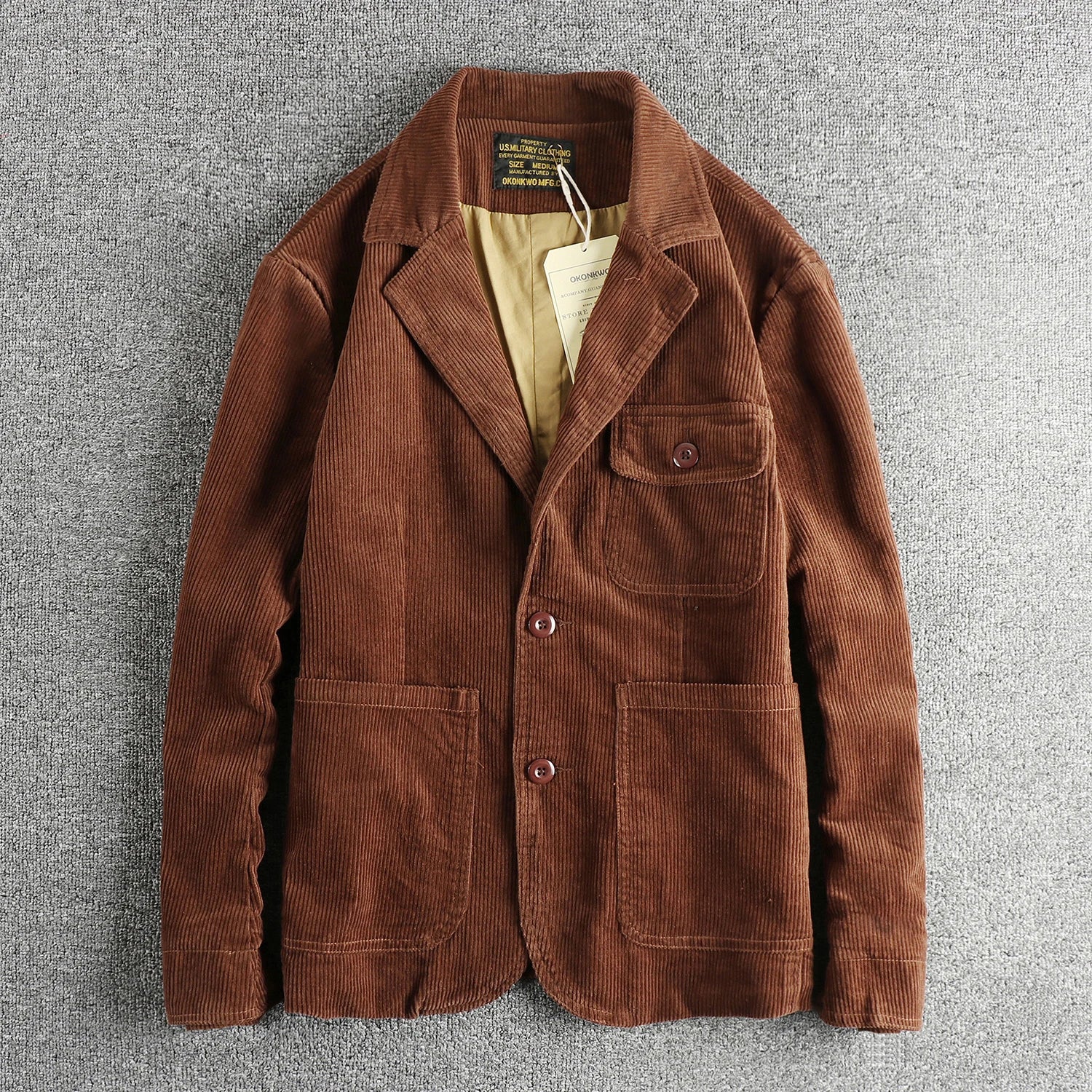 Multi-Pockets Corduroy Cotton Jacket