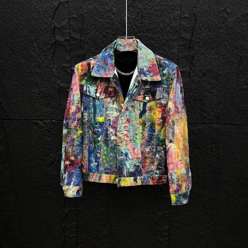 Painted Graffiti Mixed Colors Print Jacket