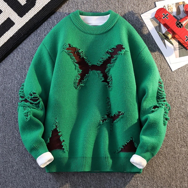 Ripped Butterfly Fashionable Sweater