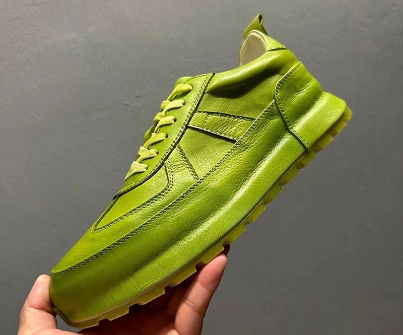 Genuine Leather Low-Top Retro Sneakers