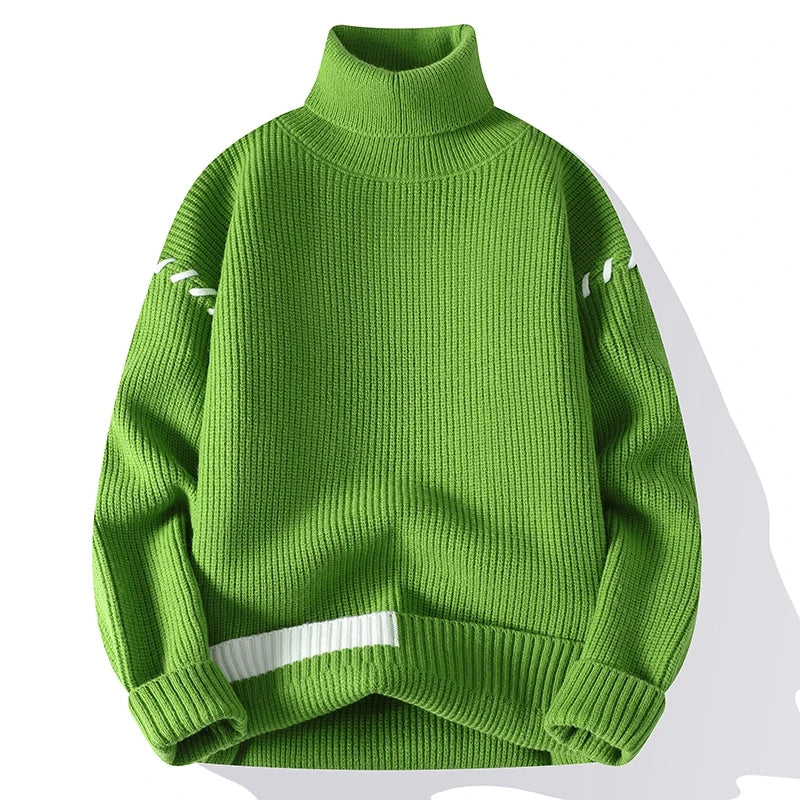 Casual Outside Stitched Turtleneck Sweater