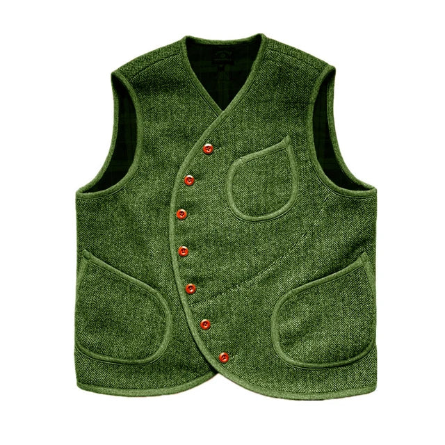 Herringbone Wool Steampunk Vest