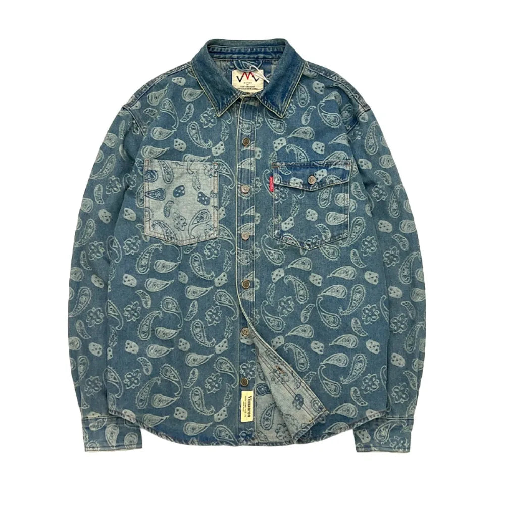 Fashionable Retro Paisley Pattern Shirt