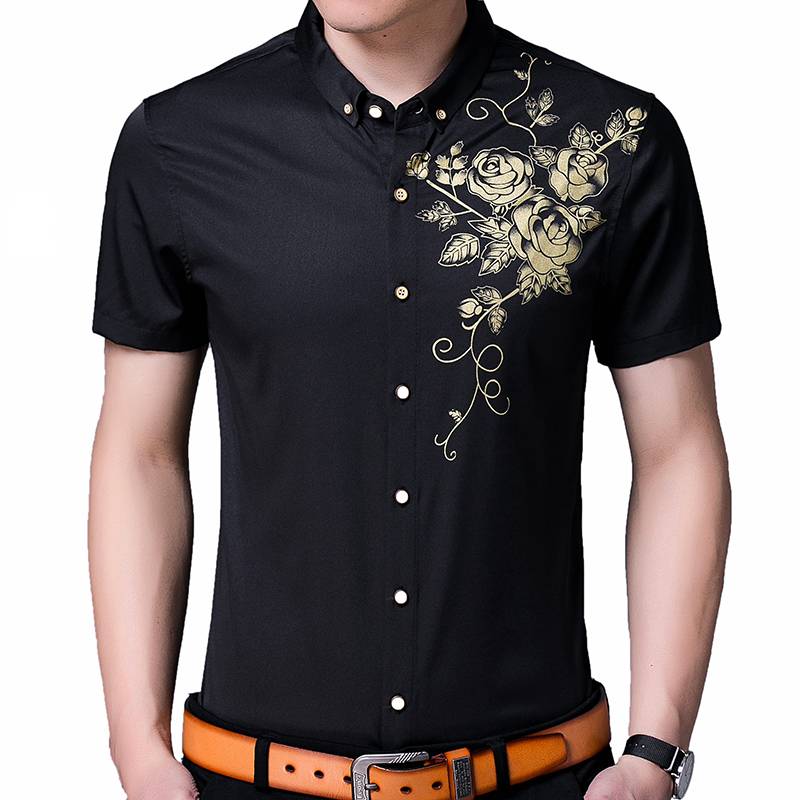 Golden Rose Printed Short-Sleeved Shirts